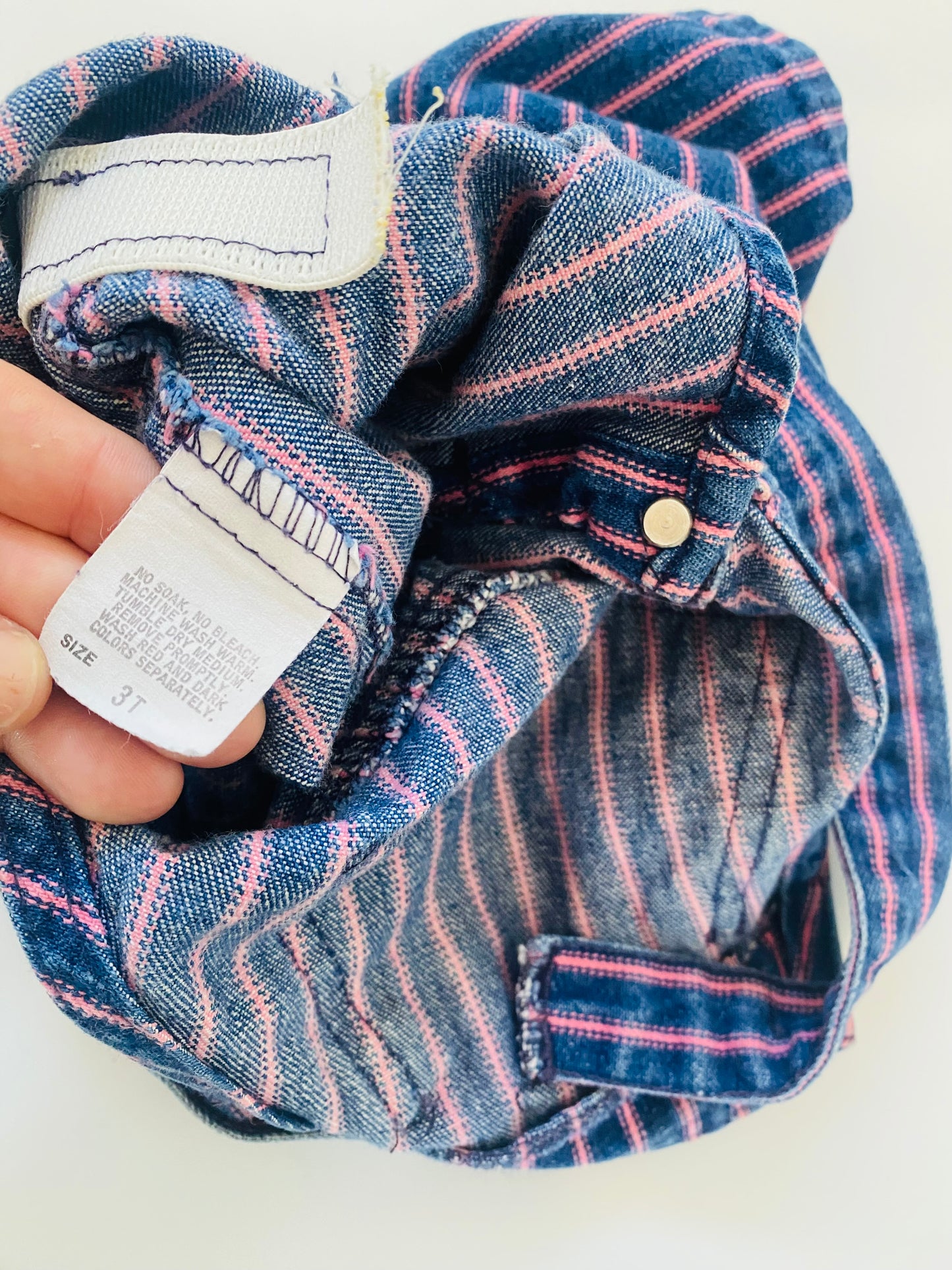 Vintage Osh Kosh Blue and Pink Railroad Pinafore (3YR)