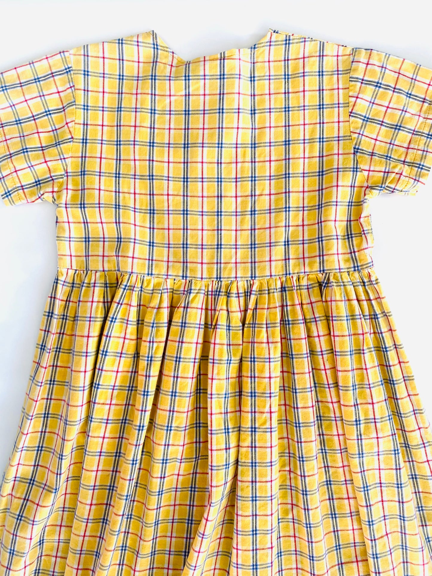 Vintage Yellow Tartan Dress (6YR)