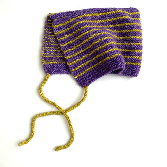 Purple Bonnet Beanie (3-6m / 6-12m)