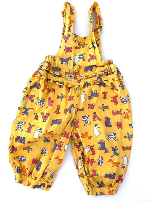 Vintage Pumpkin Patch Animal Bubble Overalls (2YR)