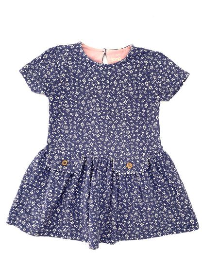 Kite Navy and White Flower Dress (3YR)