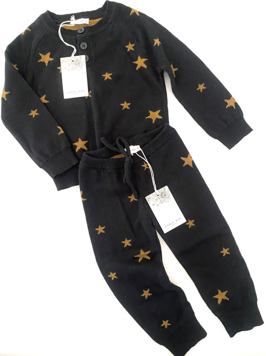 Jamie Kay Black and Star Knit Set (1YR)