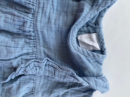 Alex & Ant Baby Blue Muslin Bubble Romper (3-6m)