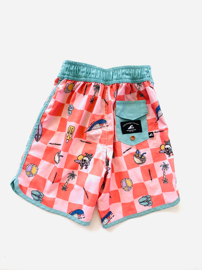 Hello Stranger Peachy Check Shorts (4YR)