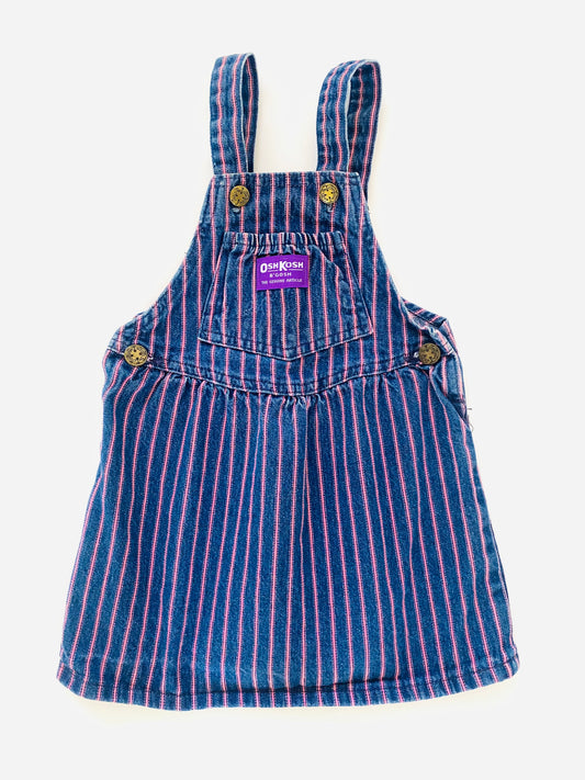 Vintage Osh Kosh Blue and Pink Railroad Pinafore (3YR)