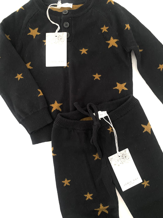 Jamie Kay Black and Star Knit Set (1YR)